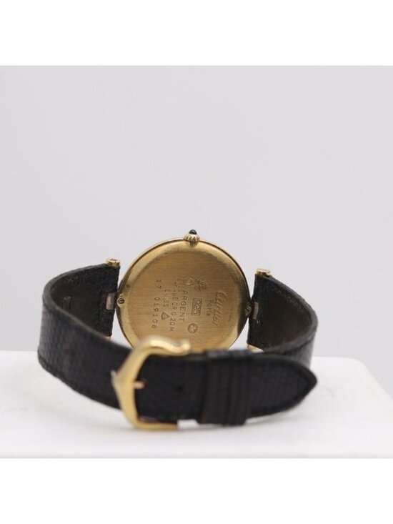 Cartier Must Vandom Vermeil 17 Quartz Black Dial Watch Nam